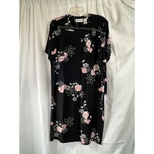 ALFRED DUNNER Pink Flower Short Sleeve Button front Women's Blouse & Skirt 14